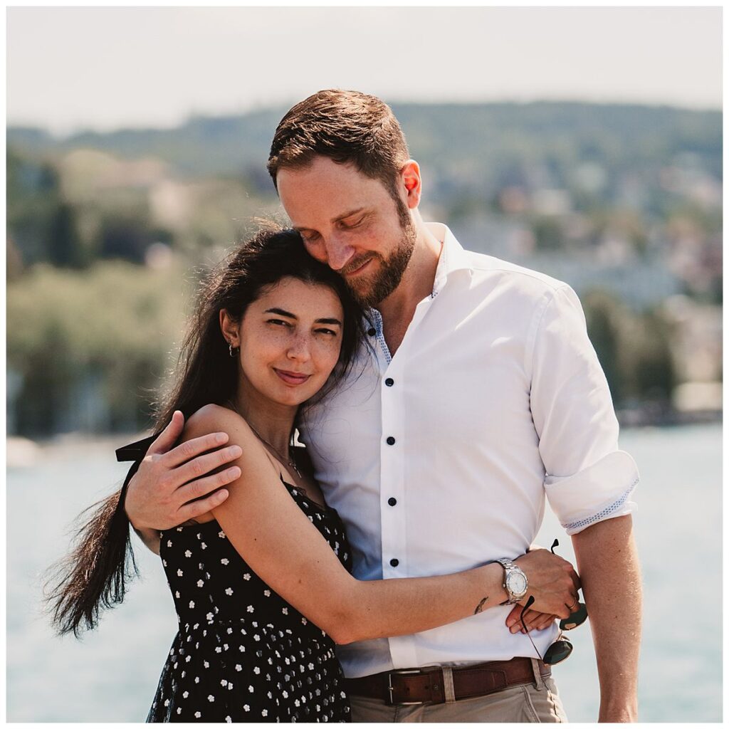 Verlobungsshooting, Pärchen Fotoshooting in Schweiz, am Züricher See