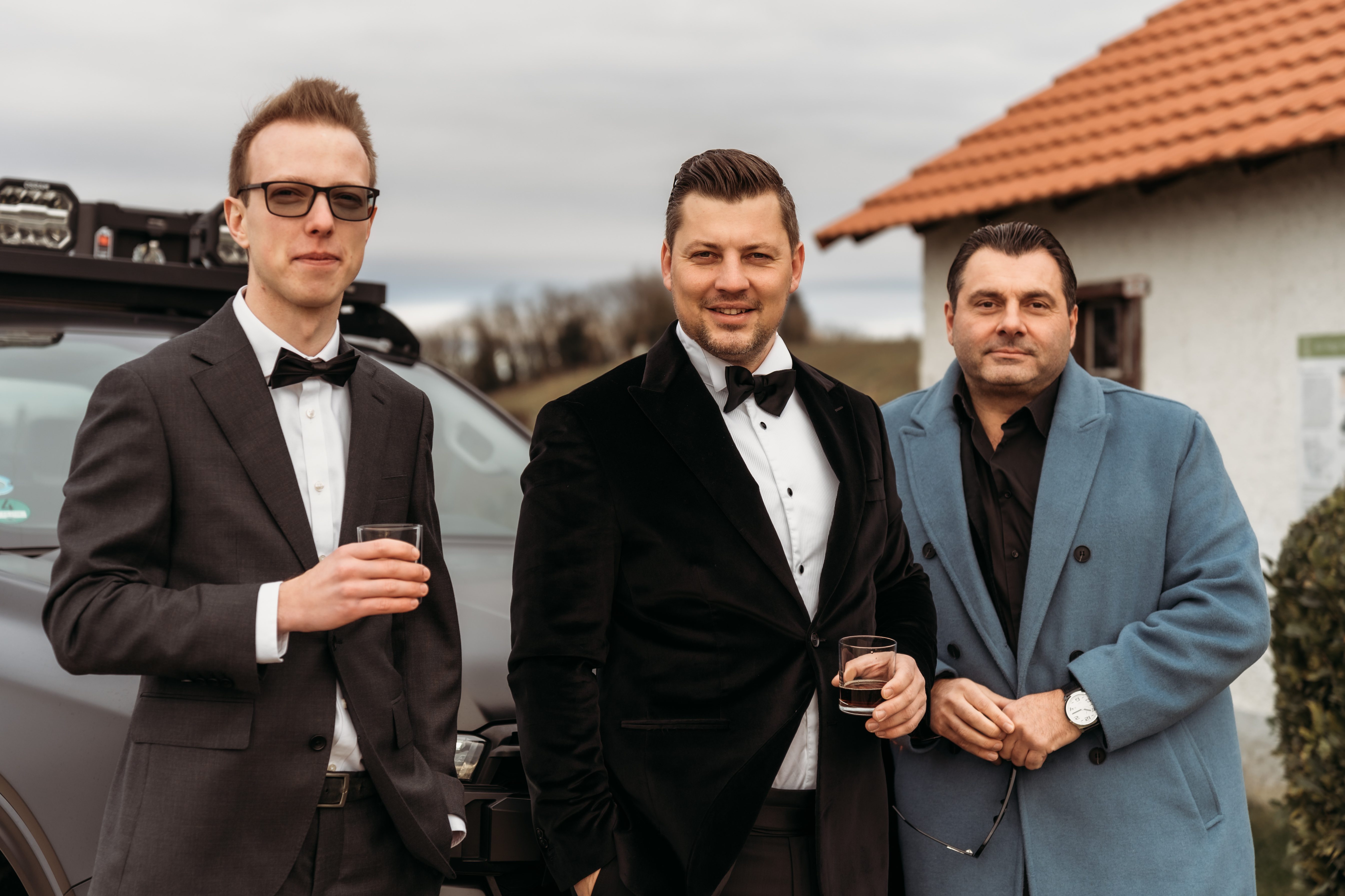 Gruppen Bild, Bräutigam mit seinen Jungs